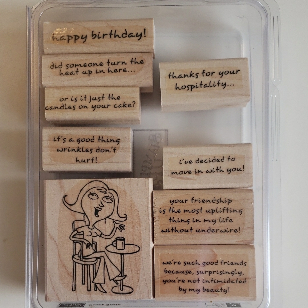 Wooden Stamp Set with Fun Sayings